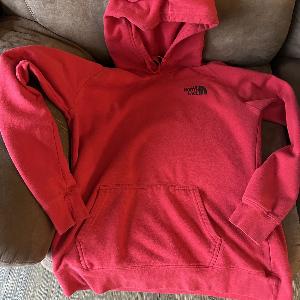 The North Face Red Hooded Fleece Pullover Sweatshirt